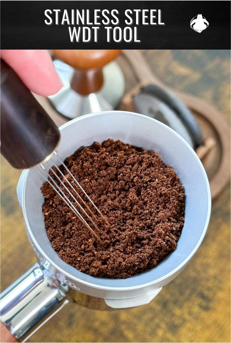 58mm Coffee Espresso Tools Accessories 3x Set┃Dosing Funnel Ring, WDT Needle Distributor, Stainless Steel Puck Screen Filter┃Barista Set for Coffee Lovers┃Gift Idea (58mm)