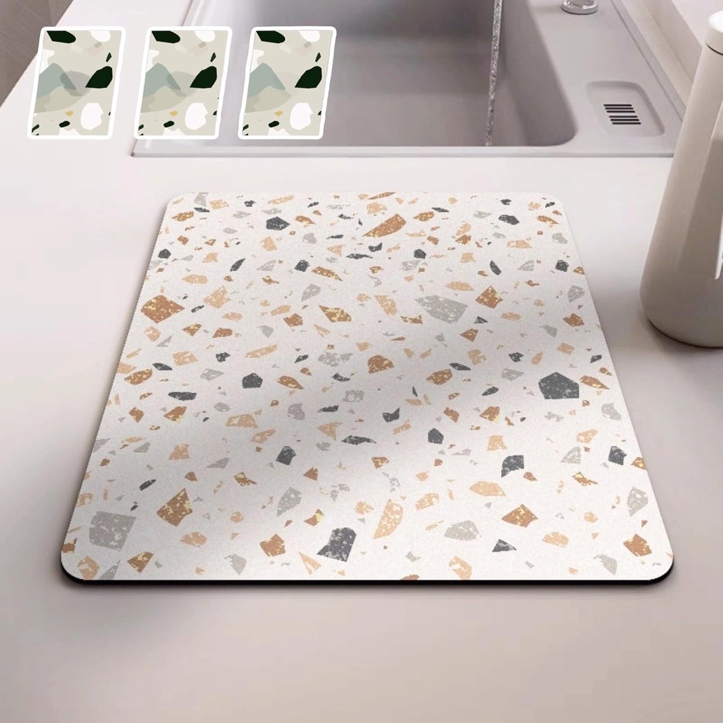 Dish Drying Mat - Absorbent Countertop Mat for Coffee Maker, Expresso Machine, Kitchen Use (04,16''×20'')