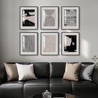 Framed Black and White Abstract Wall Art, 6 Pieces Modern Prints Paintings - Image 4