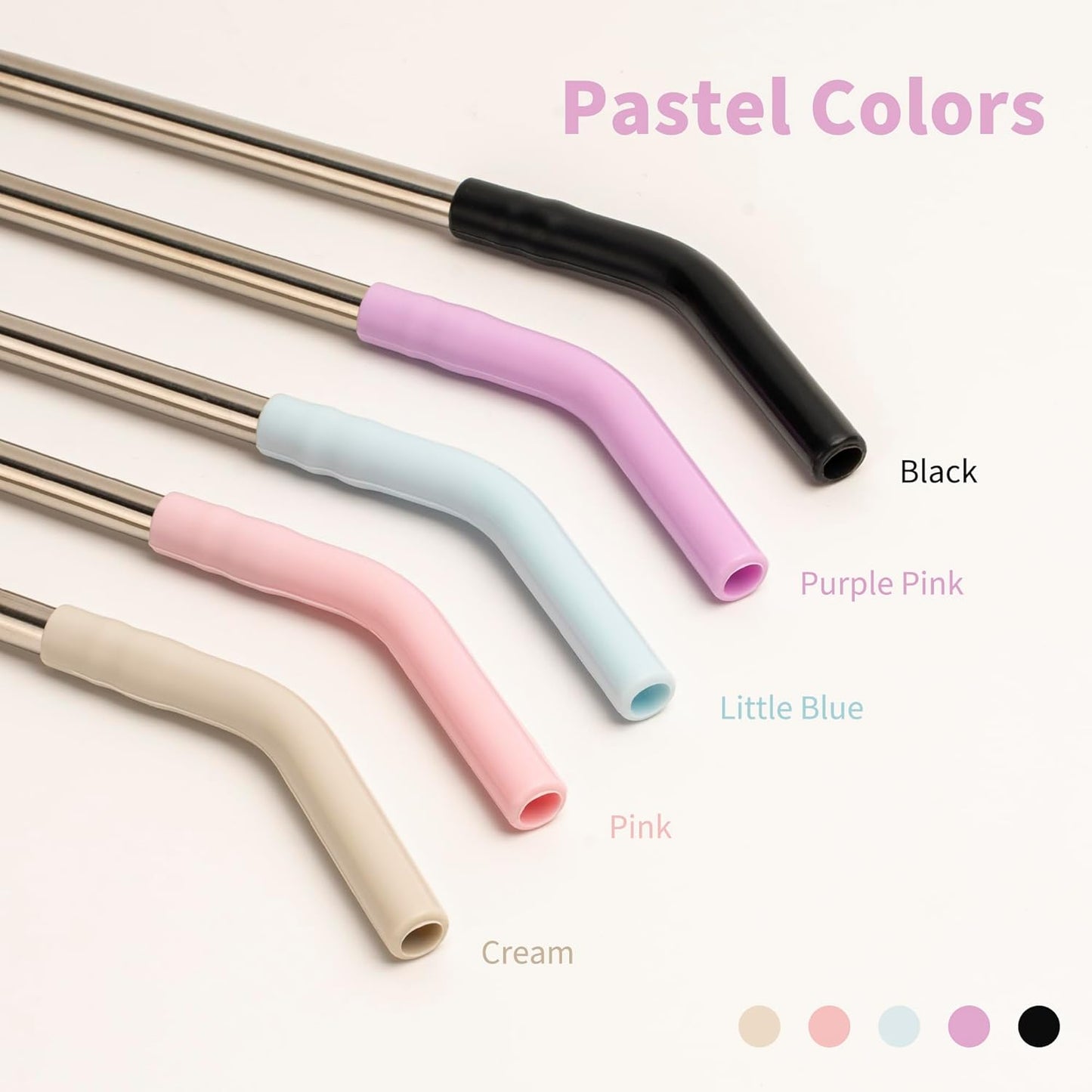 Metal Straws Reusable for YETI 30 oz Tumbler,9.5 "Stainless Steel Drinking Straws with Silicone Tip for 30 oz Cup Tumbler, Cleaning Brush, 1 Portable Bag