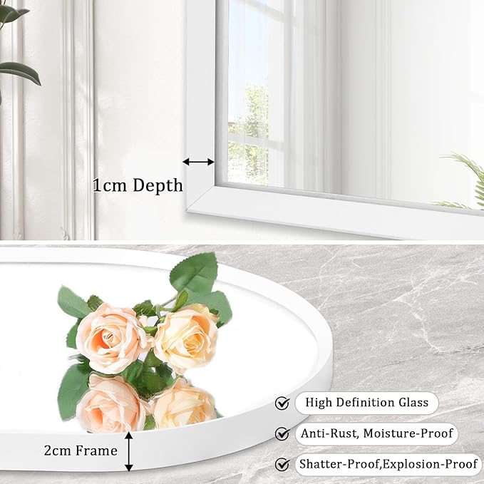 Arched Wall Mirror, Brushed Metal Frame Mirror, Arch Bathroom Vanity - Image 2