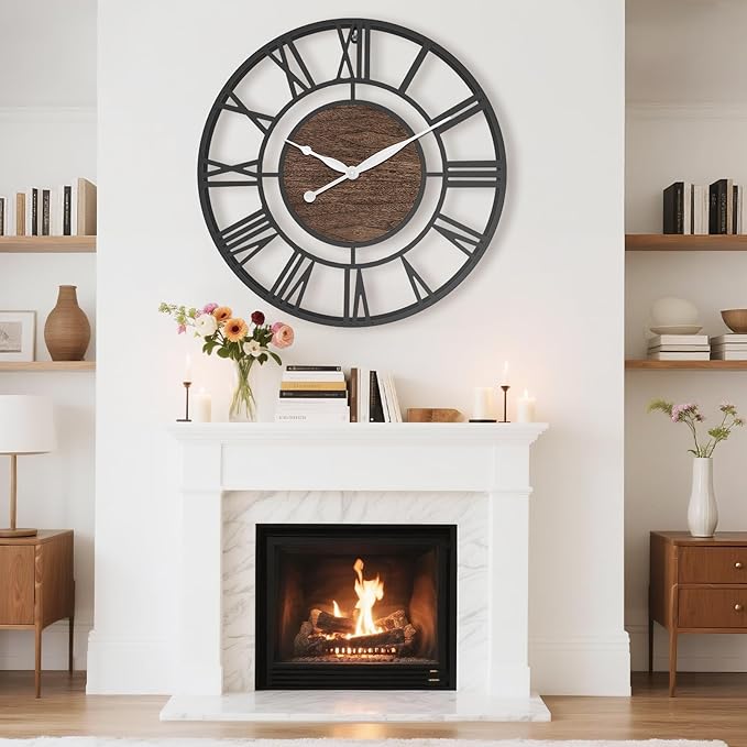 Pytha Sight 24 Inch Large Oversized Farmhouse Modern Decorative Wall Clock - Image 3