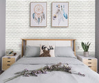 YU LI 3DH 3D Wall Panels Peel and Stick 30PCS White Foam Brick Wallpaper - Image 3