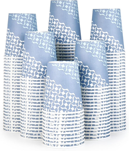 MUCHII 8 oz Paper Cups, 300 Count Disposable Coffee Cups for Hot Beverages, Water, Juice, or Tea