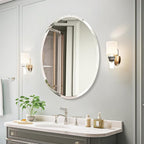 USHOWER Bathroom Mirror for Over Sink, 20x28 Inch Oval Frameless Mirror - Image 7