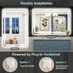 55x36 LED Bathroom Mirror with Lights, Backlit and Front Lit Anti-Fog Lighted - Image 6