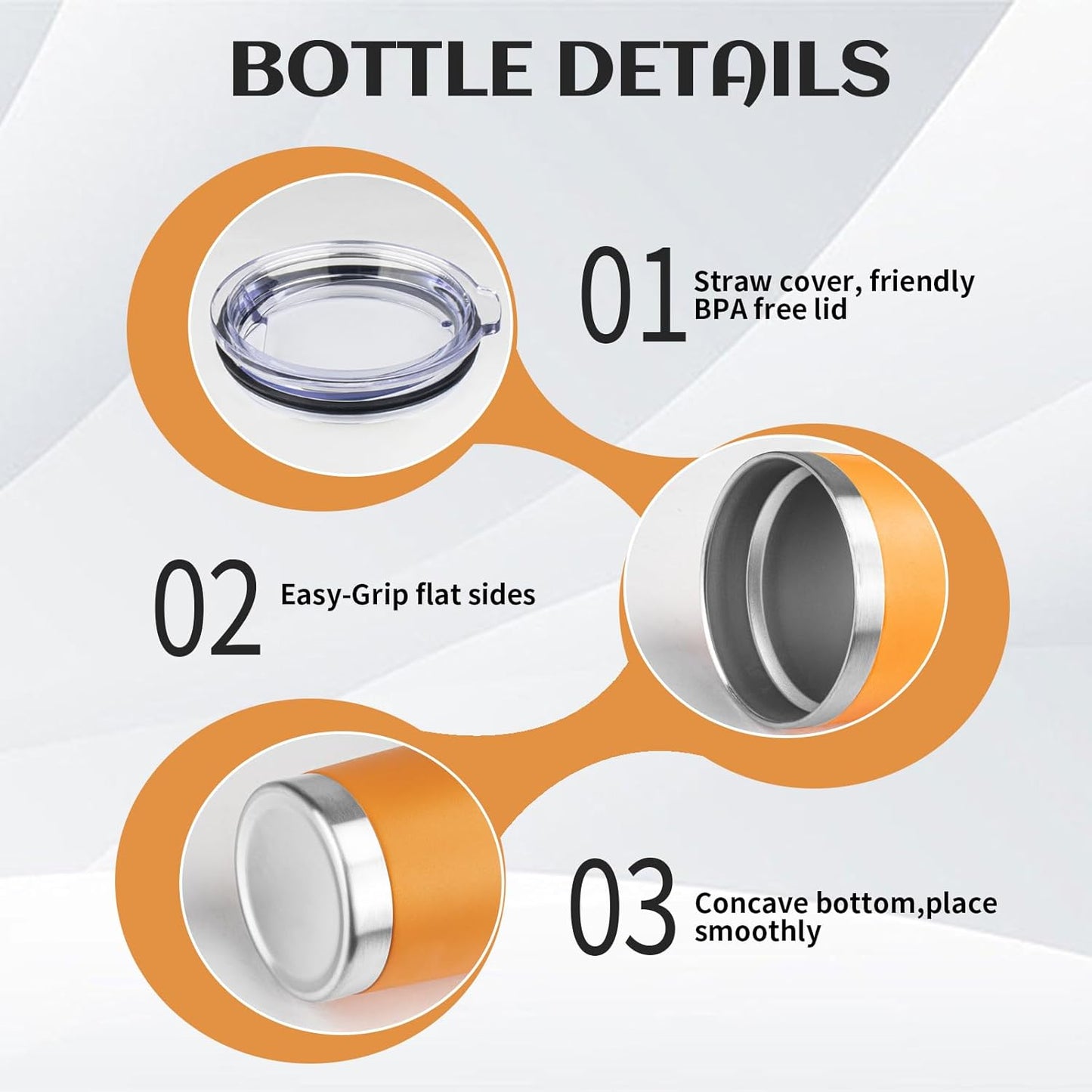 StarSpeed 20oz Tumbler Bulk with Lid, Stainless Steel Insulated Tumblers Double Wall Vacuum Insulated Travel Mug, Powder Coated Coffee Cups for Hot and Cold Drinks(Orange,6)