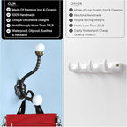 Indian Shelf 6 Pieces Heavy Duty Double Prong White Decorative Coat Hooks - Image 8