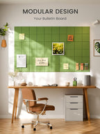 Bumusty Large Felt Bulletin Board, 30 Push Pins, 70 Adhesive Tabs, Kelly Green - Image 6