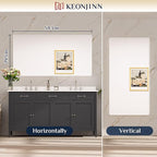 Keonjinn 55 x 30 Brushed Nickel Bathroom Vanity Mirror, Large Rounded Rectangle - Image 8
