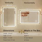 20"x 28" Gold Framed LED Mirrors - Image 7