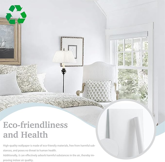 Dimoon 17.7''x118'' Peel and Stick Wallpaper White Contact Paper - Image 5
