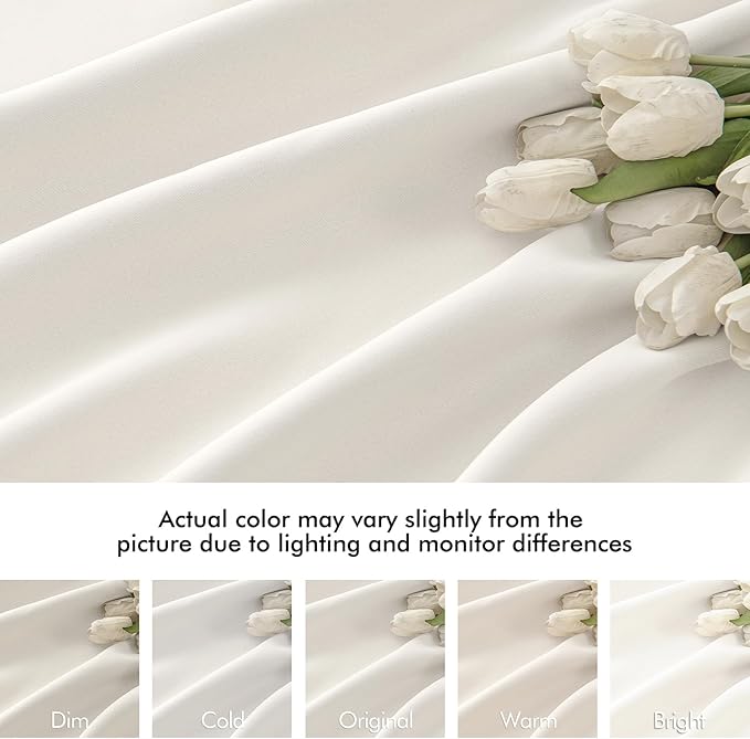MIULEE Ivory Back Tab Blackout Curtains 84 Inch Length 2 Panels Set - Image 8