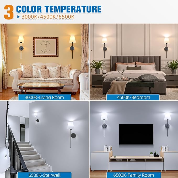 NIORSUN 19.9 inch Battery Operated Wall Sconce Set of 2, 10 Colors Wireless - Image 4