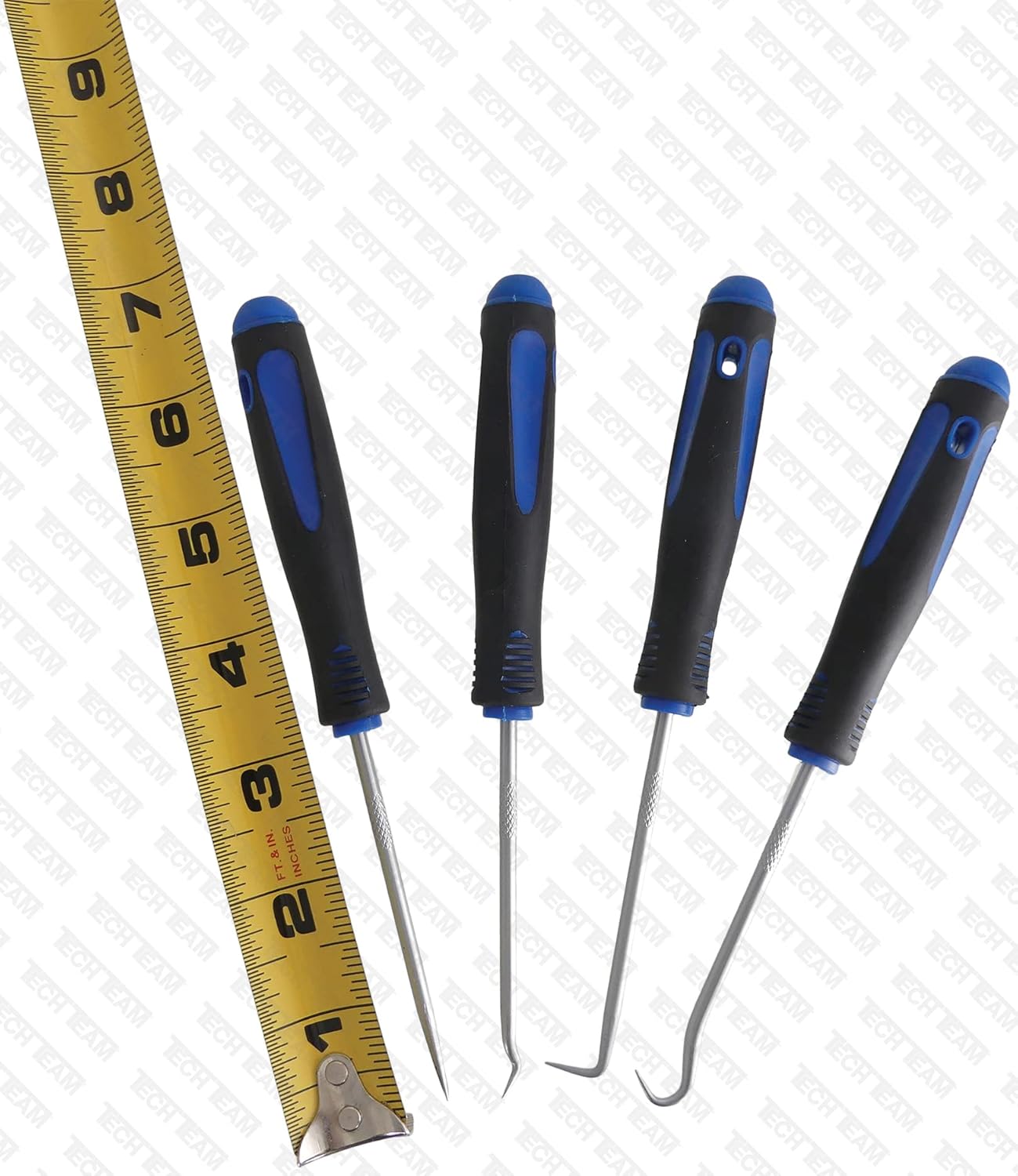 HOOK SCRAPER SET RADIATOR COOLANT HOSE REMOVAL COMFORT GRIPS 4 SMALL SEAL GASKET TOOLS 5 FULL SIZE PICKS TECH TEAM