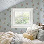 17.3" x 196.8" Vintage Blue Floral Wallpaper Peel and Stick Boho Wallpaper - Image 5