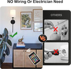 Battery Operated Wall Sconces Set of Two, Wireless Rechargeable Wall Light - Image 2
