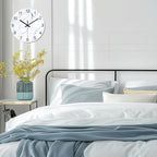 Big White Marble Glass Wall Clocks Battery Operated 16 Inch Abstract Modern - Image 4