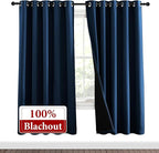 NICETOWN Moroccan Blue Full Shade Curtain Panels, Pair of Energy Smart & Noise - Image 2