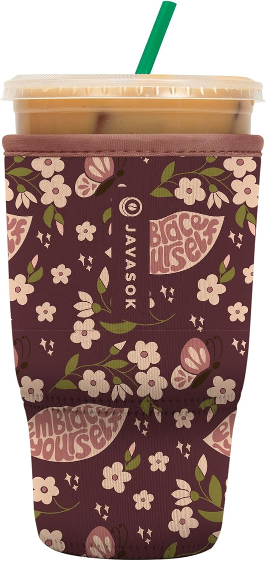 Sok It JavaSok Iced Coffee & Cold Soda Insulated Neoprene Cup Sleeve (Self Love, Large: 30-32oz)