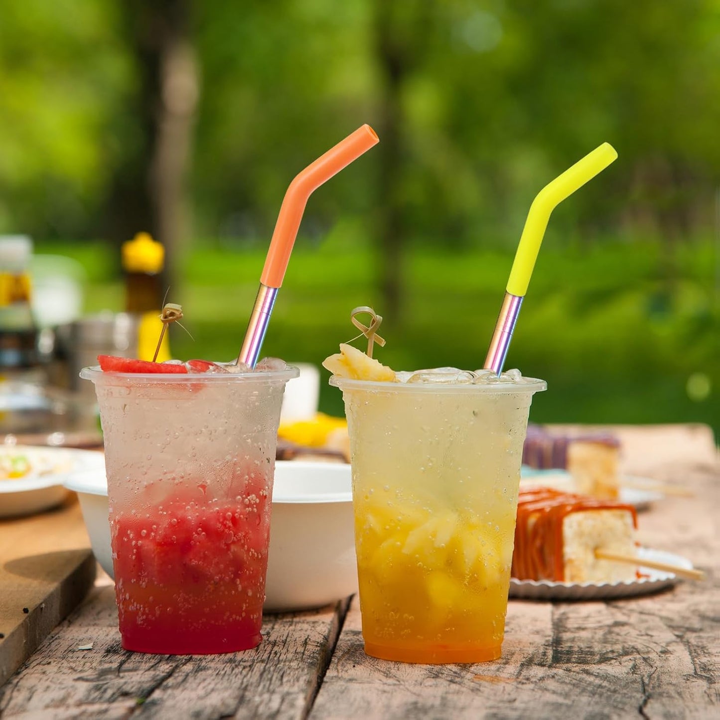 uxcell 12pcs Silicone Straw Tips, Silicone Straw Elbows Tip, Soft Reusable Metal Straw Covers Fit for 8mm/0.31" OD Stainless Steel Straws, Light Pink