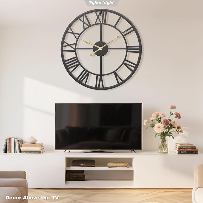 Pytha Sight Large Wall Clock for Lving Room, 16 Inch Modern Industrial - Image 9