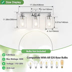 Zarbitta 3-Light Bathroom Light Fixtures, Chrome Bathroom Wall Light - Image 8