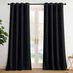 NICETOWN 95 Inch Blackout Curtains, Grommet 2 Panels Thermal Insulated Black by NICETOWN