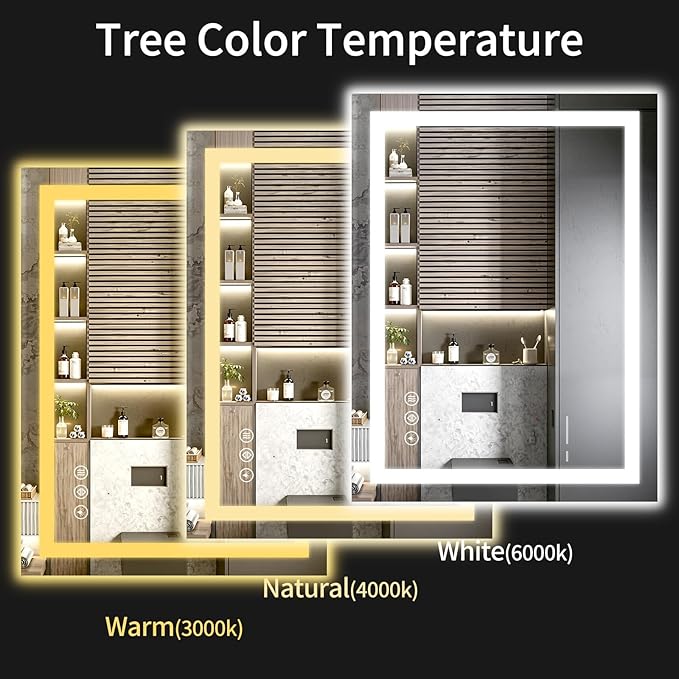 LED Bathroom Mirrors 24"x40" Bathroom Mirror - Image 5