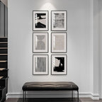 Framed Black and White Abstract Wall Art, 6 Pieces Modern Prints Paintings - Image 3