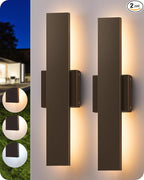 EDISHINE 2 Pack LED Outdoor Wall Lights Dimmable, 15.7" Rectangular Modern by EDISHINE