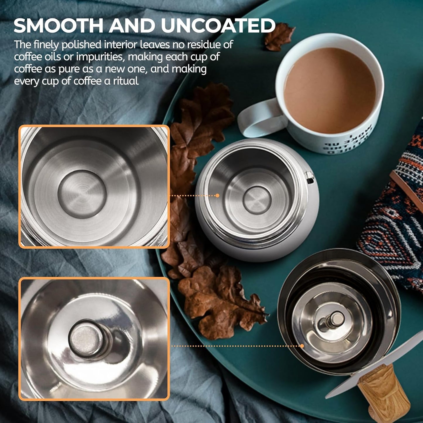 Uncoated 12 Cup Moka Pot 304 Thickened Stainless Steel Coffee Maker Stovetop Espresso Coffeemaker Italian Classic Style Brewing Greca Cafe Mocha Machine for Cafeteras Camping Travel Home 600ml 20oz