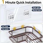 YASONIC Shower Caddy Corner, No Drilling Shower Organizer Corner - Image 6