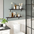 DINZI LVJ Long Wall Shelves, 31.5 Inch Wall Mounted Shelves Set of 2, - Image 4