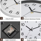 Inbagi 8 Pcs Wall Clock Large Silent Battery Operated Wall Clocks Modern Non - Image 2