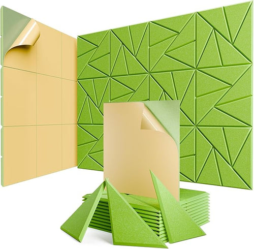 12 Pack Acoustic Panels with Self-Adhesive, Sound Panels High Density, by ROOME
