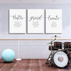 Canvas Grind Quote, Hustle Grind Execute, Inspirational Print, Office Wall Art - Image 2