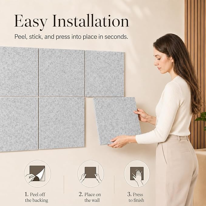 Large Cork Boards for Walls – 36" x 24" Self Adhesive Felt Wall Tiles - Image 4