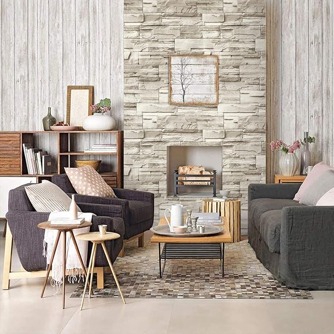 Jeweluck Stone Wallpaper Peel and Stick Brick Wallpaper 17.7”×787.4” Brick - Image 5