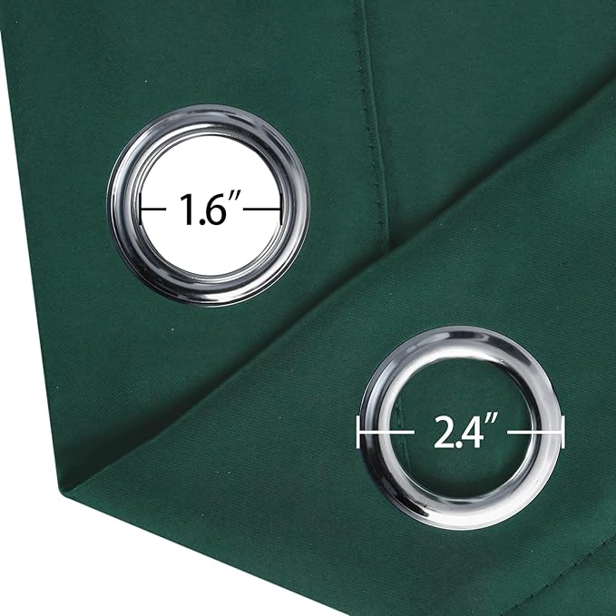 LEMOMO Blackout Curtains 66 x 72 Inch Long Dark Green Curtains Set of 2 Panels - Image 5