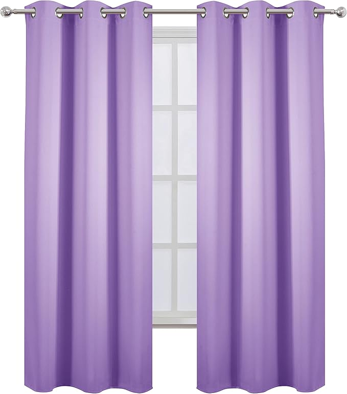 LEMOMO Blackout Curtains 42 x 84 inch/Lavender Curtains Set of 2 Panels/Thermal - Image 2