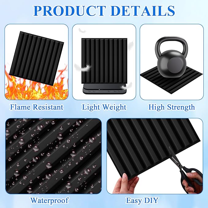 Nuanchu 60 Pcs 3D Slat Wall Panels, Paintable Waterproof Textured Tiles - Image 4
