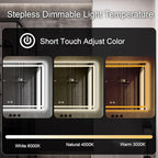 LED Bathroom Mirror, 48 x 36 Inch Anti-Fog Wall Mirror - Image 4