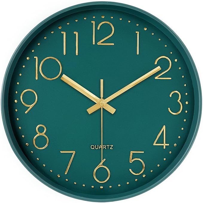Modern Silent Wall Clock, 12 Inch Wall Clocks Battery Operated Large Number by MABPEDO