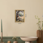 Wood Framed Canvas Wall Art, Vintage Boy and Dog Painting Poster, Countryside - Image 5