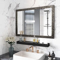 Bathroom Mirrors 40x24 Inch for Wall, Modern Rectangle Black Frame Wall Mounted by Unknown