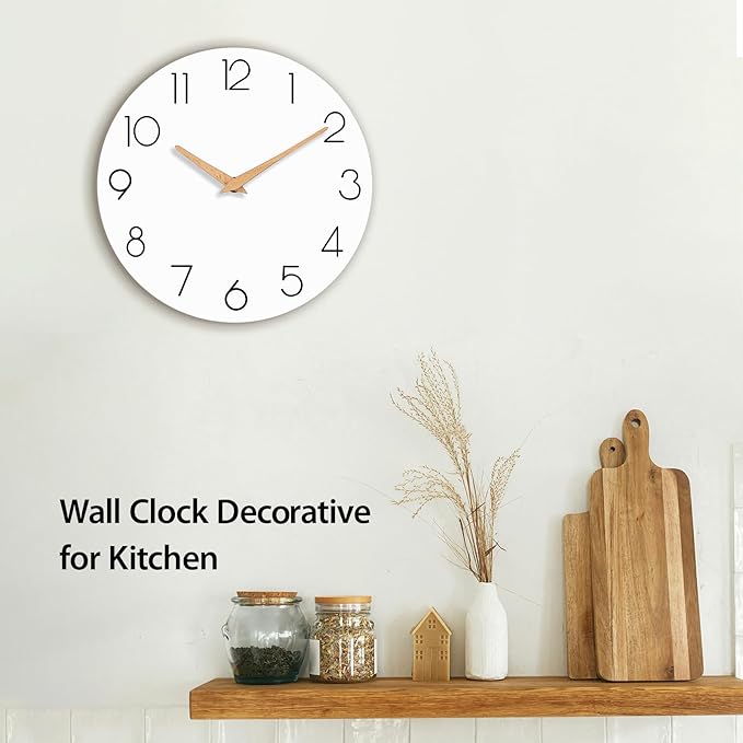 cicininc Wall Clock, 16 Inch Wooden Battery Operated Wall Clocks Silent - Image 7