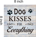 Funny Farmhouse Dog Canvas Wall Art Decor Dog Kisses Fix Everything Rustic Sign - Image 2