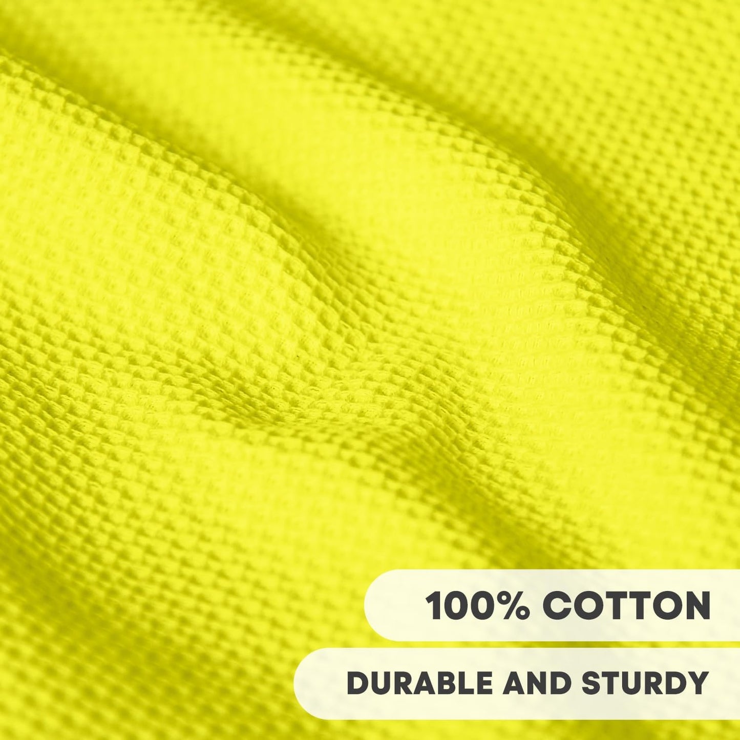 Artoid Mode 100% Cotton Lemon Yellow Waffle Weave Kitchen Dish Cloths, 12x12 Inch Ultra Soft Absorbent Quick Drying Kitchen Dish Towels Set of 6
