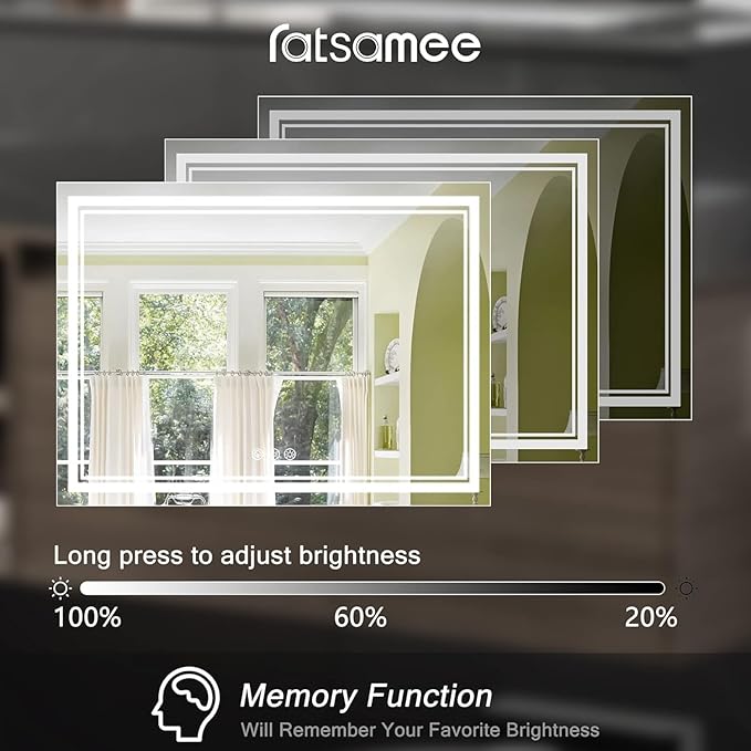 Ratsamee 72x32 Inch Led Mirror for Bathroom - Image 4